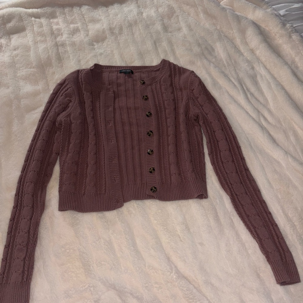 Wild Fable Button-Up Cable Knit Cardigan - Pink